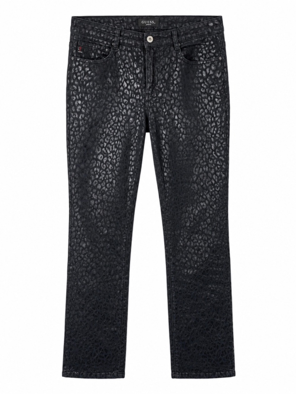 GUESS Premium Denim Black Leopard Print Jeans Women’s Size 28